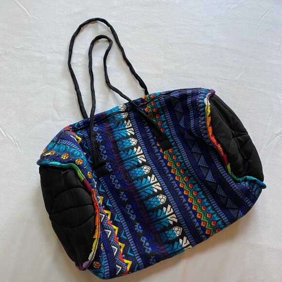 Woven Colorful Duffle Bag Shoulder Bag Workout Bag Gym Bag Hippy Groovy - Picture 2 of 4